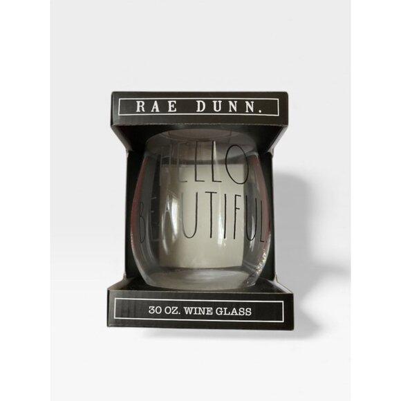 Rae Dunn Other - Rae Dunn “Hello Beautiful” 30 oz stemless wine glass, new in box Rare